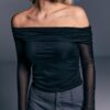 Asymmetric Tulle T-Shirt Asymmetric Tulle T-Shirt