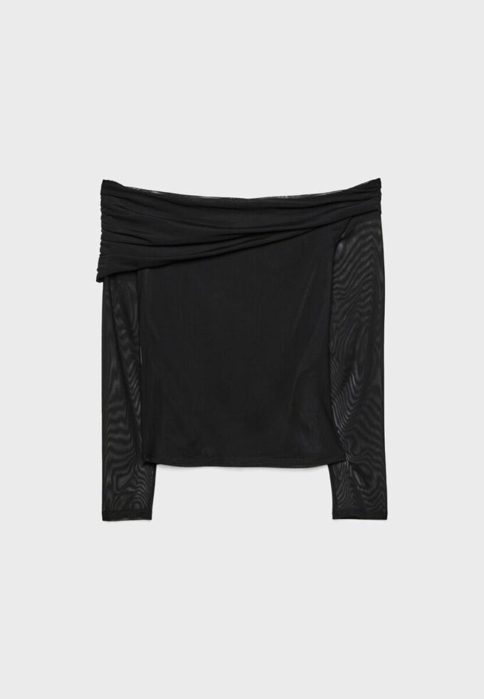 Asymmetric Tulle T-Shirt Asymmetric Tulle T-Shirt