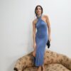 Backless Halter Midi Dress