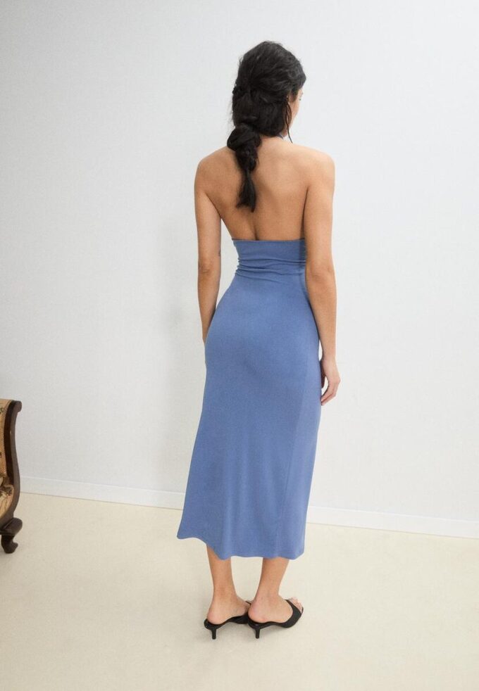 Backless Halter Midi Dress