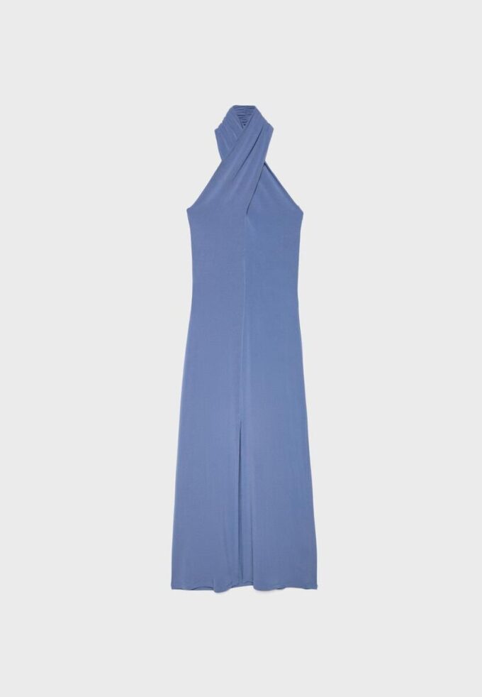 Backless Halter Midi Dress