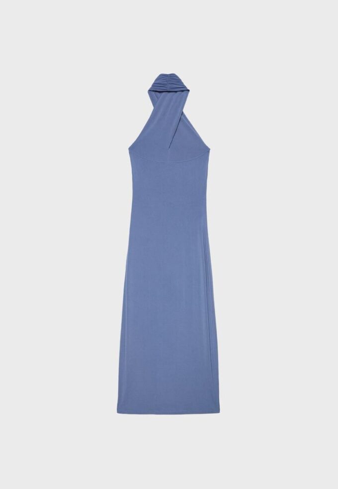 Backless Halter Midi Dress