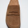 Backless Leather Loafer Clogs