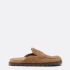 Backless Leather Loafer Clogs