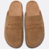Backless Leather Loafer Clogs