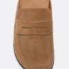 Backless Leather Loafer Clogs