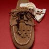 Backless Leather Loafers with Charms