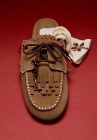 backless leather loafers with charms 1 330x477 - Backless Leather Loafers with Charms