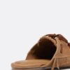 Backless Leather Loafers with Charms