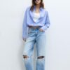 Balloon Shirt in Two Materials
