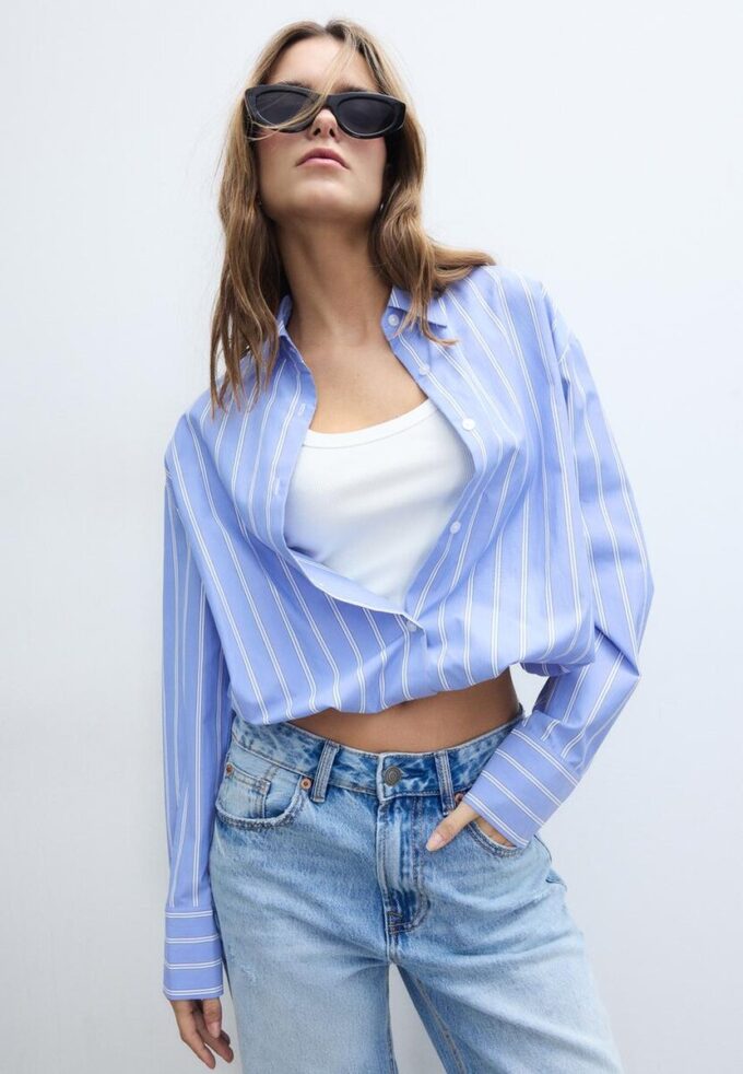 Balloon Shirt in Two Materials