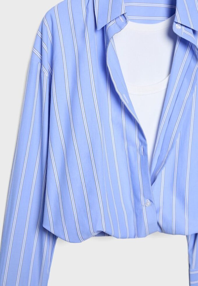 Balloon Shirt in Two Materials