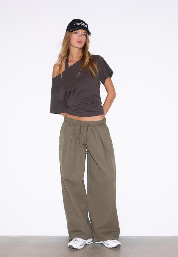 Barrel Poplin Trousers with Stoppers Barrel Poplin Trousers with Stoppers