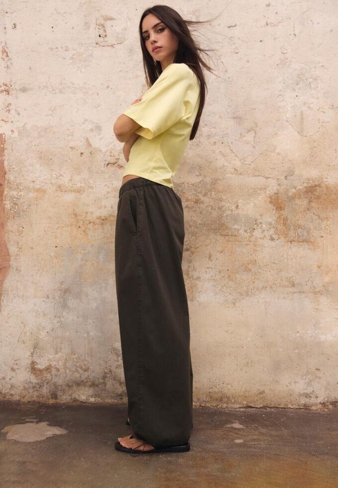 Barrel Poplin Trousers with Stoppers Barrel Poplin Trousers with Stoppers