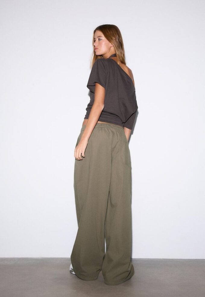 Barrel Poplin Trousers with Stoppers Barrel Poplin Trousers with Stoppers