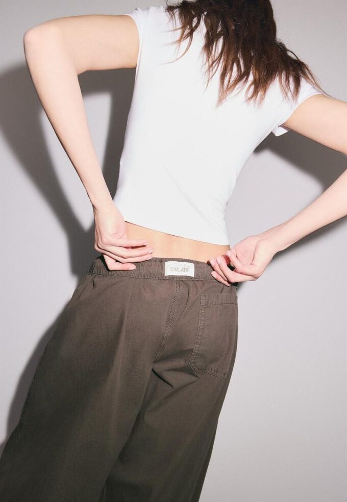 Barrel Poplin Trousers with Stoppers Barrel Poplin Trousers with Stoppers