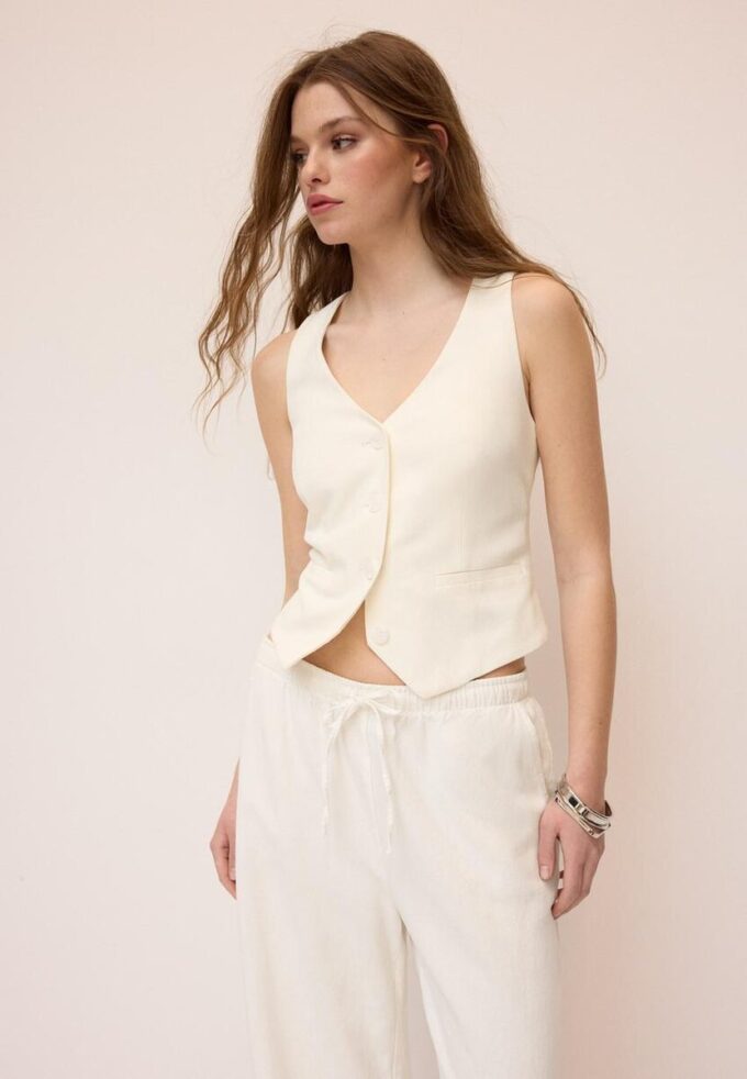 Basic Linen Blend Waistcoat