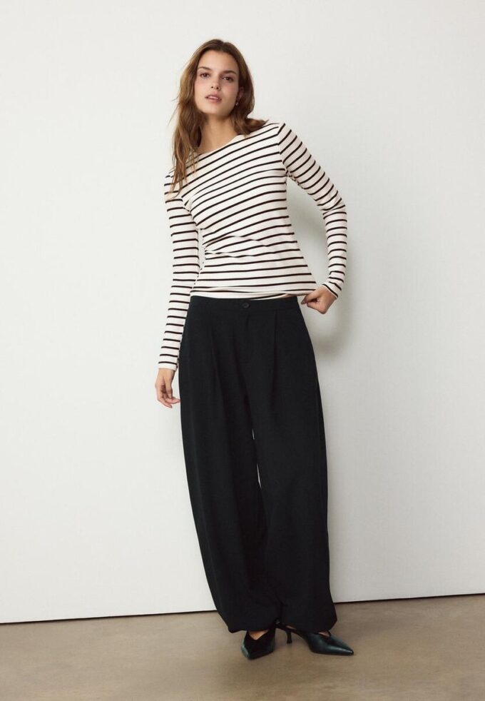 Basic Long Sleeve Striped T-Shirt Basic Long Sleeve Striped T-Shirt