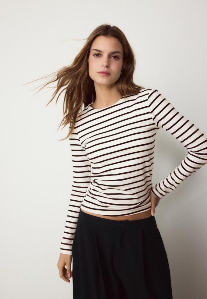 Basic Long Sleeve Striped T-Shirt Basic Long Sleeve Striped T-Shirt