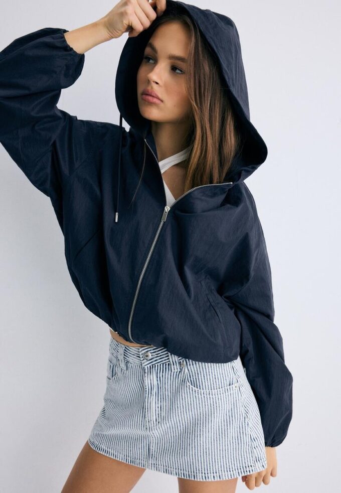 Basic Nylon Hooded Jacket