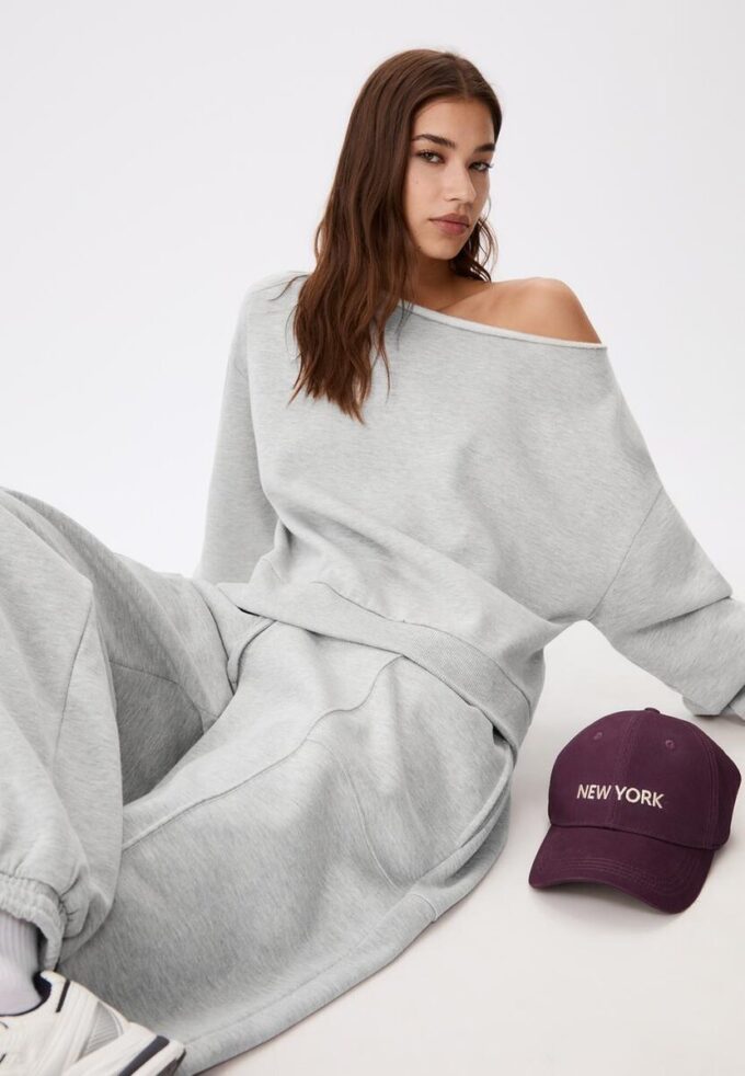 Basic Off-The-Shoulder Sweatshirt Basic Off-The-Shoulder Sweatshirt