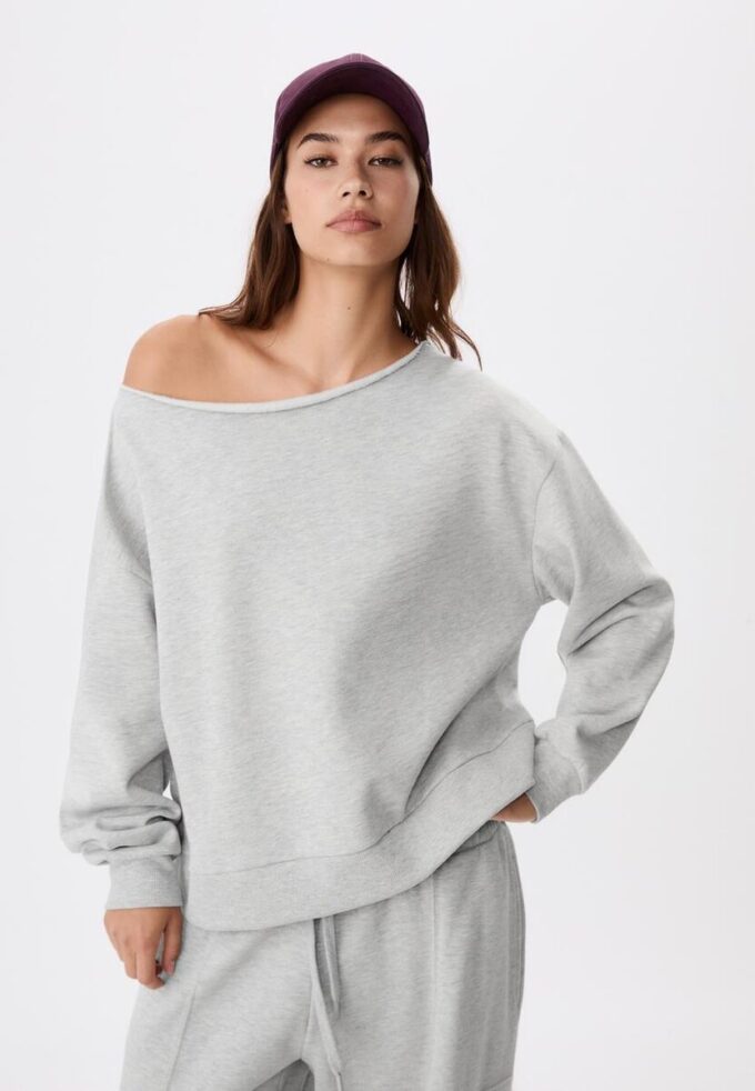 Basic Off-The-Shoulder Sweatshirt Basic Off-The-Shoulder Sweatshirt