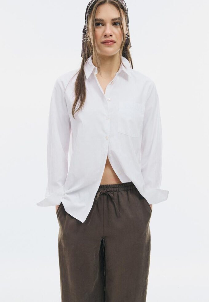 Basic Poplin Shirt with Pocket Basic Poplin Shirt with Pocket