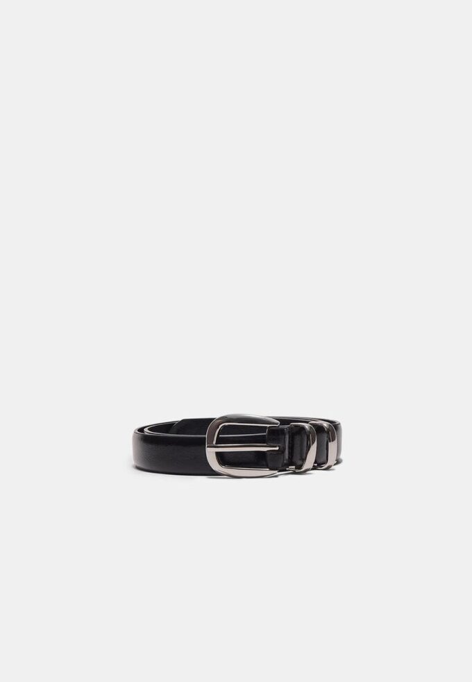Basic Shimmery Leather Effect Belt