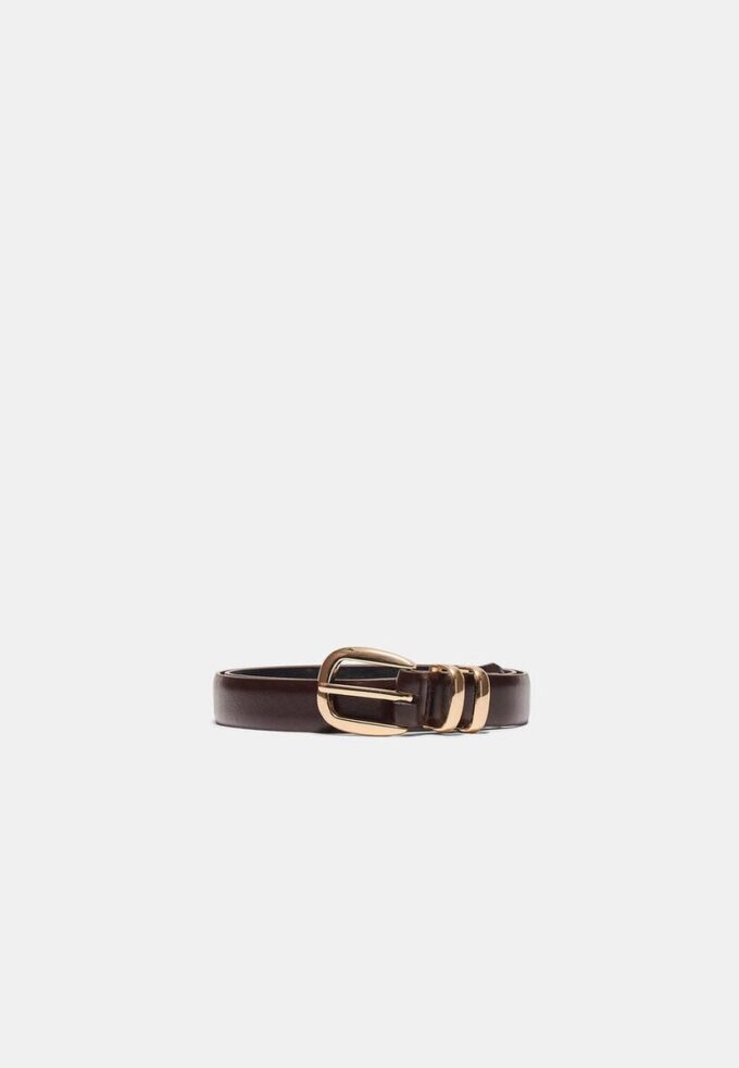 Basic Shimmery Leather Effect Belt