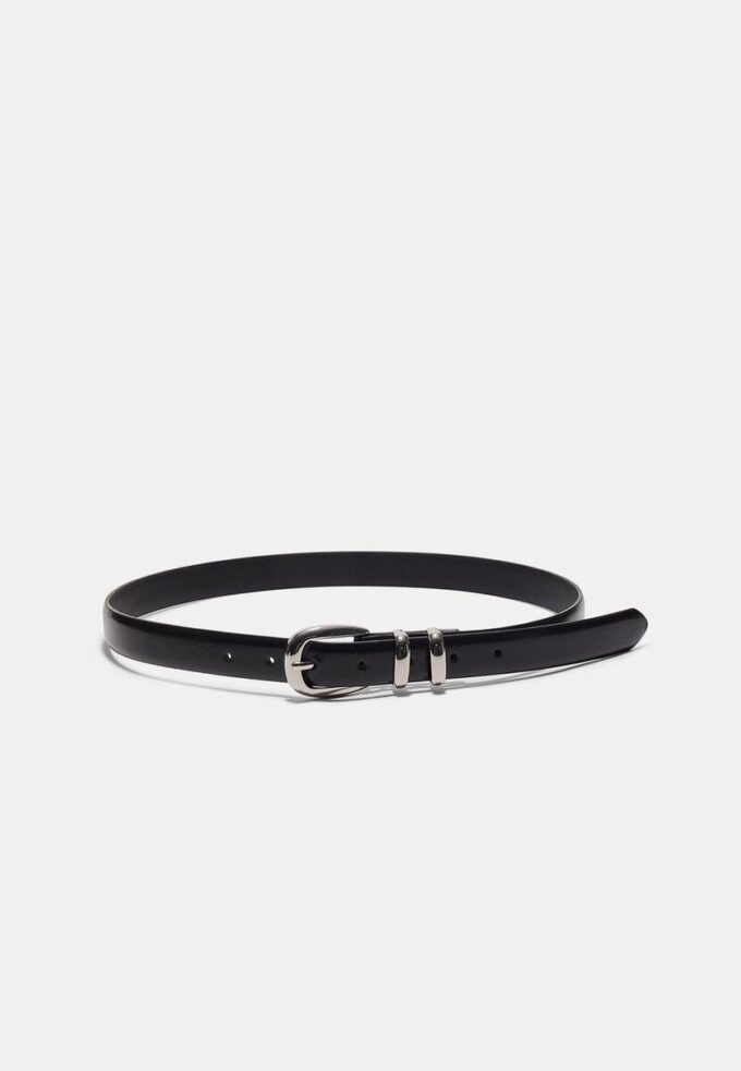 Basic Shimmery Leather Effect Belt
