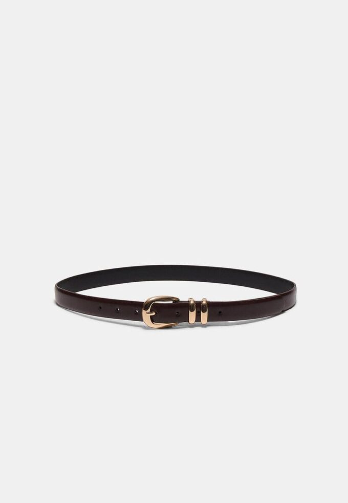 Basic Shimmery Leather Effect Belt