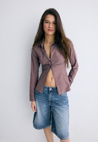 Basic Striped Fitted Shirt