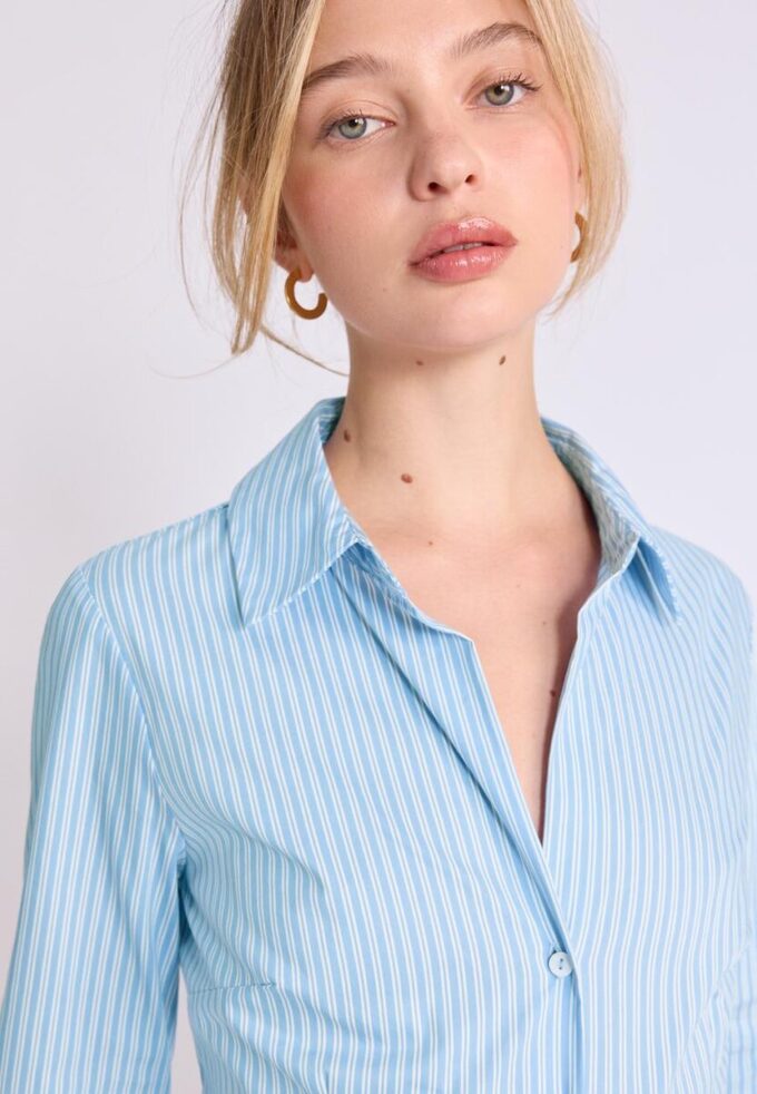 Basic Striped Fitted Shirt Basic Striped Fitted Shirt