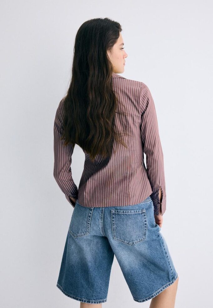 Basic Striped Fitted Shirt Basic Striped Fitted Shirt