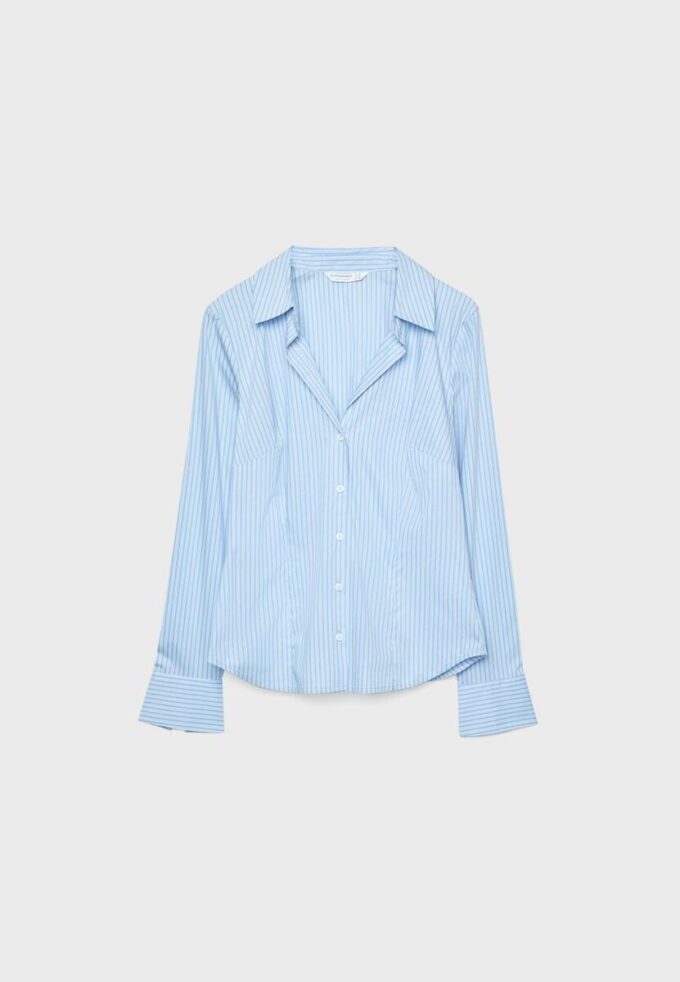 Basic Striped Fitted Shirt Basic Striped Fitted Shirt