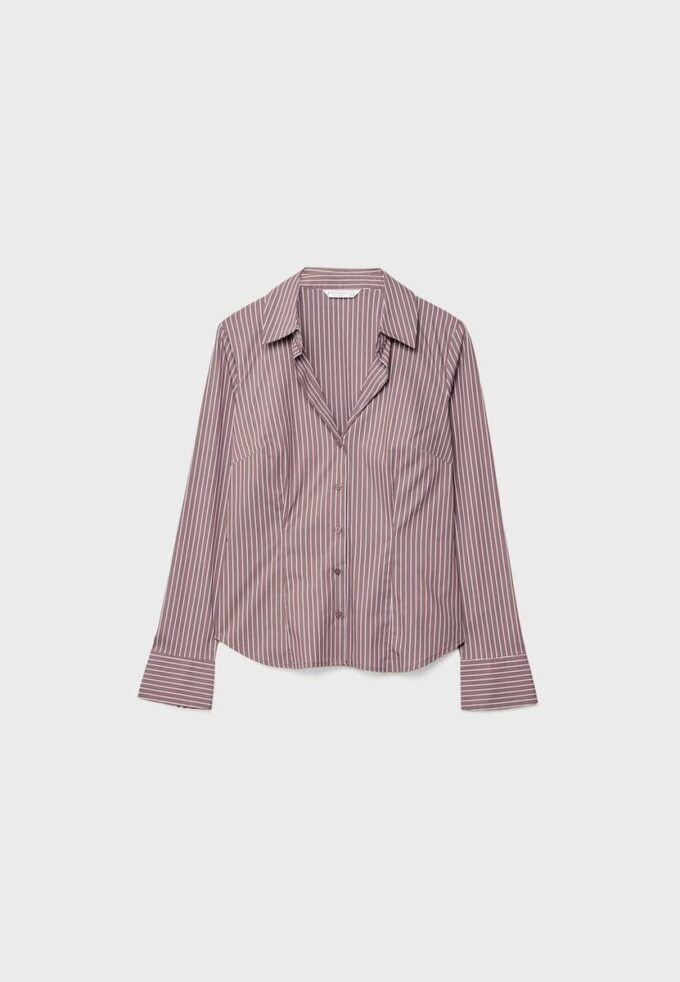Basic Striped Fitted Shirt Basic Striped Fitted Shirt