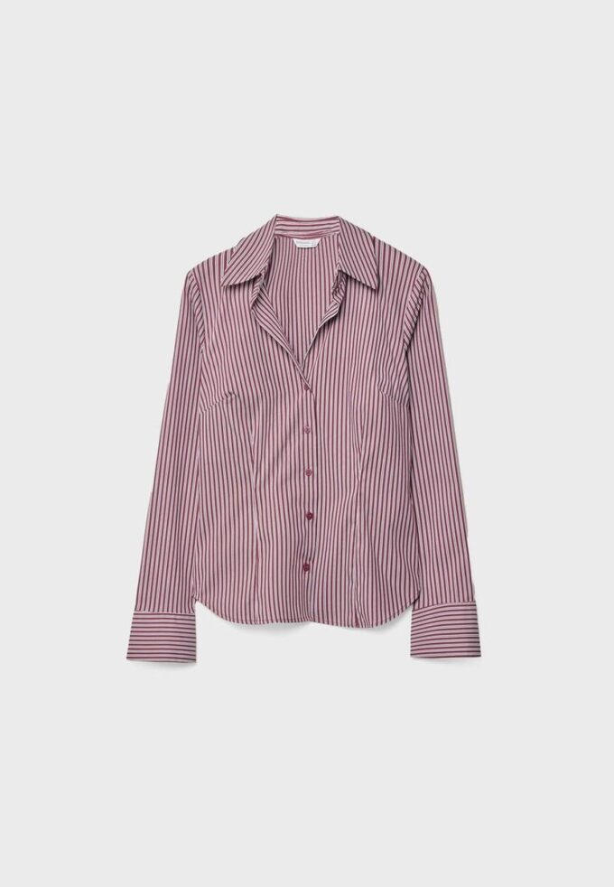 Basic Striped Fitted Shirt Basic Striped Fitted Shirt