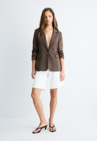 Basic Striped Knit Blazer