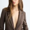 Basic Striped Knit Blazer