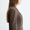 Basic Striped Knit Blazer
