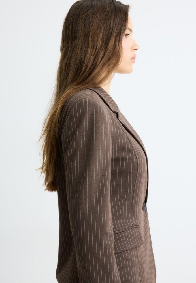 Basic Striped Knit Blazer