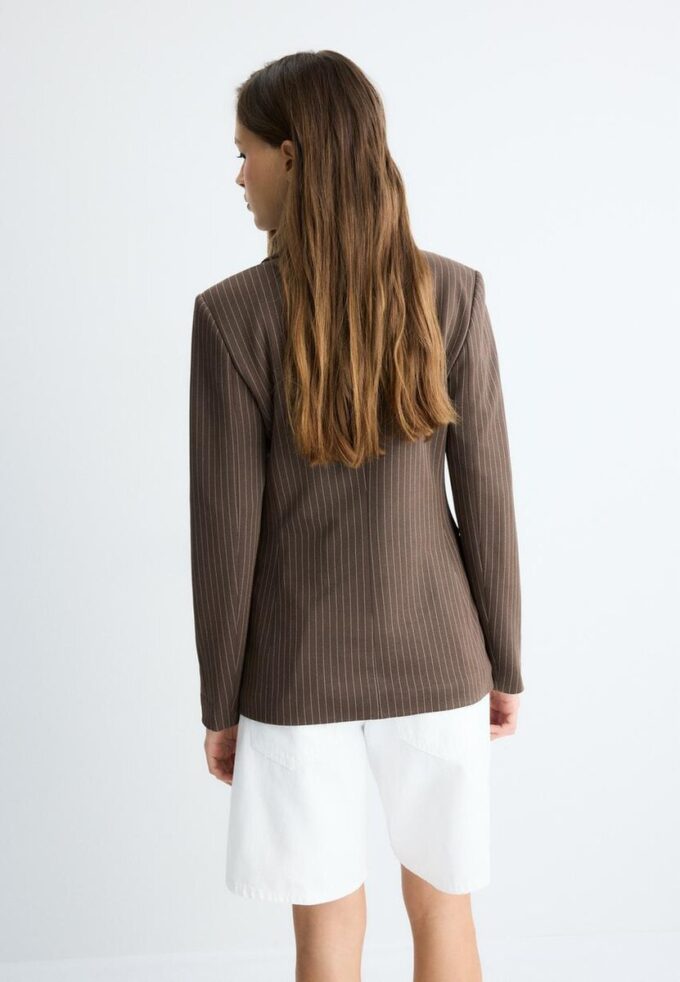 Basic Striped Knit Blazer