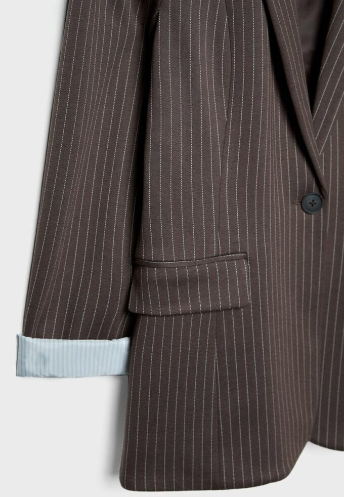 Basic Striped Knit Blazer
