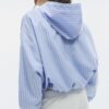 Basic Striped Nylon Hooded Jacket