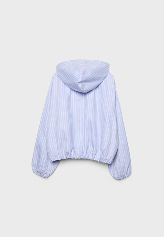 Basic Striped Nylon Hooded Jacket