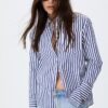 Basic Striped Poplin Shirt with Pocket Basic Striped Poplin Shirt with Pocket
