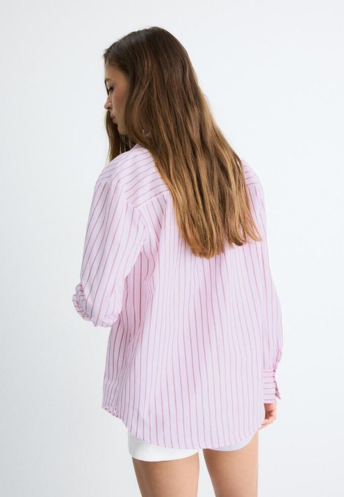 Basic Striped Poplin Shirt with Pocket Basic Striped Poplin Shirt with Pocket