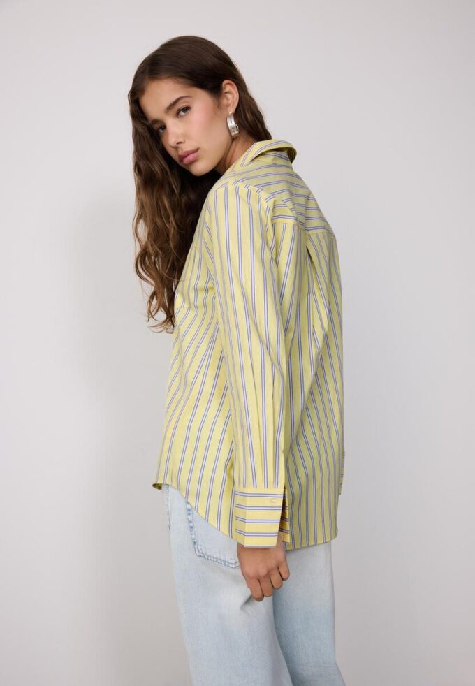 Basic Striped Poplin Shirt with Pocket Basic Striped Poplin Shirt with Pocket