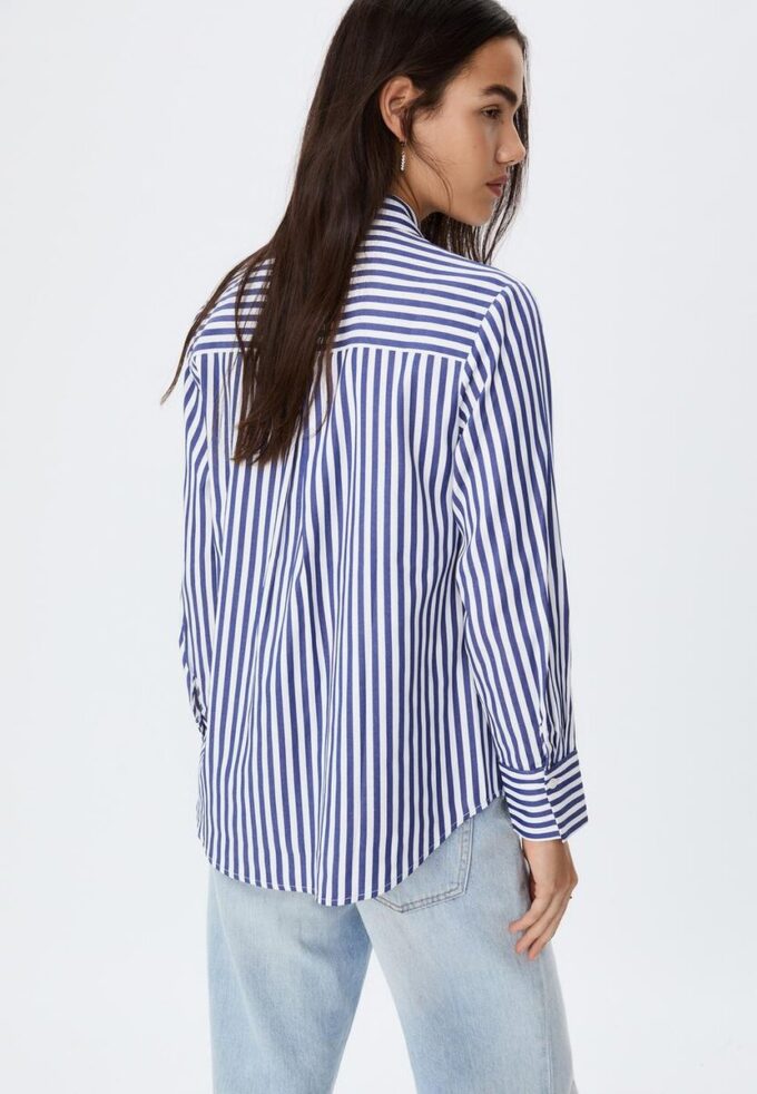 Basic Striped Poplin Shirt with Pocket Basic Striped Poplin Shirt with Pocket