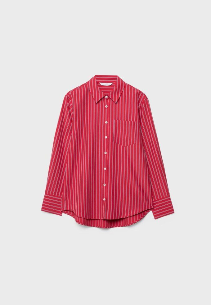 Basic Striped Poplin Shirt with Pocket Basic Striped Poplin Shirt with Pocket